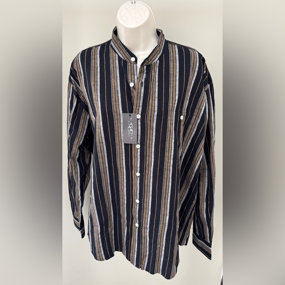 Cactus Black Label Men's Striped Button Down Shirt